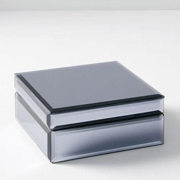 West Elm Other - Blue tinted mirrored jewelry box